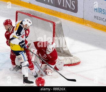 Lausanne, Schweiz. 26 Feb, 2019. LNA SWISS ICE HOCKEY LAUSANNE HC VS HC AMBRI-piotta - Lausanne Hc Vs HC Ambrì-Piotta an Vaudoise Arena, Lausanne (47. Tag des Jahres), 26-02-2019. Quelle: Eric Dubost/Alamy leben Nachrichten Stockfoto