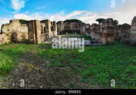 Panorama in der Römischen archäologischen Ausgrabungen von Ostia Antica - Rom Stockfoto