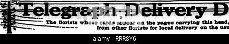 . Floristen Review [microform]. Blumenzucht. JCNB 24, 1916. Die Floristen^ Review 49. - "• Rh" Florist * Wer" "Card* erscheinen auf Tho p "c" "canrylnc Diese h" "d, Aro proparwd zu füllen Ordor * -- von otbw Floristen für lokale daUvory auf tlia naual ImsIs.. Bitte beachten Sie, dass diese Bilder sind von der gescannten Seite Bilder, die digital für die Lesbarkeit verbessert haben mögen - Färbung und Aussehen dieser Abbildungen können nicht perfekt dem Original ähneln. extrahiert. Chicago: Floristen Pub. Co Stockfoto