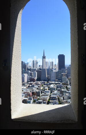 San Francisco, Kalifornien, USA - 31. August 2015: San Francisco Blick vom Coit Tower Stockfoto