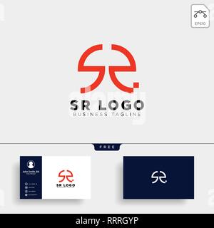 SR schreiben erste Business Logo template Vector Illustration icon-Element isoliert-Vektor Stock Vektor