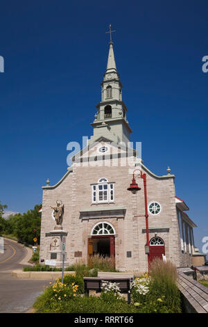 Kirche Saint-Jean (1734) im Sommer, Saint-Jean, Ile d'Orleans, Quebec, Kanada Stockfoto