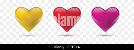 Der Vektor Herzen. Vector Illustration. Realistische Herz, isoliert. - Vektor Stock Vektor
