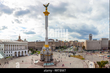 Independence Square - Maidan Nezalezhnosti in Kiew, Ukraine. Stockfoto