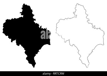 Oblast Iwano-frankiwsk (administrative divisions in der Ukraine, Oblast der Ukraine) Karte Vektor-illustration, kritzeln Skizze (Stanislavshchy Prykarpattia Stock Vektor
