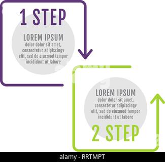 Moderne und einfache flache Vector Illustration. Infografik Vorlage mit zwei Punkten, Elemente, Plätze, Prozentsätze. Für Unternehmen entwickelt, Präsentationen Stock Vektor
