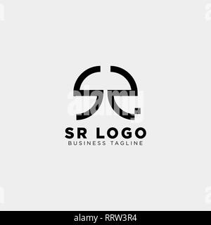 SR schreiben erste Business Logo template Vector Illustration icon-Element isoliert-Vektor Stock Vektor