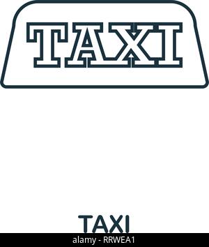 Taxi Symbol. Übersicht thin line style vom Flughafen icons Collection. Pixel Perfect Taxi Symbol für Web Design, Anwendungen, Software, drucken Stock Vektor