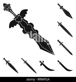 Handgriff, Griff, Langschwert, Spanisch, Schlacht, krummsäbel, Dekoration, Krieger, Templer, der Eroberer, Flügel, Sterne, Militär, Pirat, Ruby, Gold, alte, antike, Stahl, Strom, Kupfer, Silber, Mord, antike, Ornament, Soldaten, Ritter, Stein, Sharp, Messer, Schwert, Dolch, Messer, Waffen, Sabre, mittelalterliche, Spiel, Rüstung, Set, Vector, Icon, Illustration, isoliert, Sammlung, Design, Element, Grafik, Zeichen, Schwarz, einfachen Vektor Vektoren, Stock Vektor