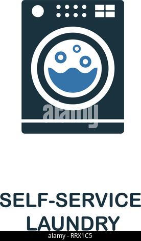 Self-Service Wäscherei Symbol. Kreative zwei Farben Design aus Reinigung icons Collection. UI und UX-Nutzung. Abbildung: Waschsalon mit Selbstbedienung Symbol Stock Vektor