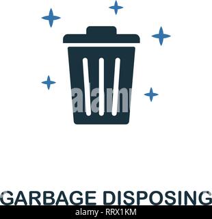 Müll entsorgung Symbol. Kreative zwei Farben Design aus Reinigung icons Collection. UI und UX-Nutzung. Abbildung: Müll entsorgung Symbol. Piktogramm Stock Vektor