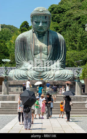 Der Riesenbuddha Kōtoku-in Kamakura, Japan. Stockfoto