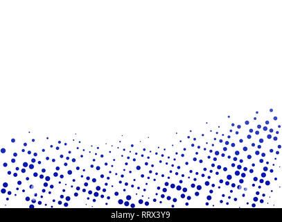 Abstrakt Blau gepunkteten Hintergrund mit Kopie Raum und Freistellungspfaden. Kreative Halbtonmuster, Design vorlage und Abbildung auf weißen Hintergrund. Stockfoto