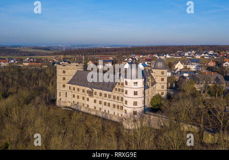 Luftaufnahme der Renaissance Wewelsburg Schloss berühmt als das zentrale und SS Heinrich Himmler Kult-Website, Deutschland Stockfoto
