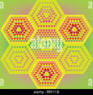 Hexagon Muster mit hellen Farben Stock Vektor