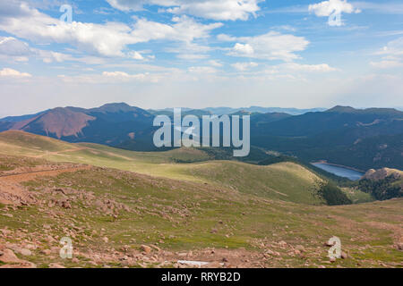 Blick von der Pike's Peak Cog Railway Stockfoto