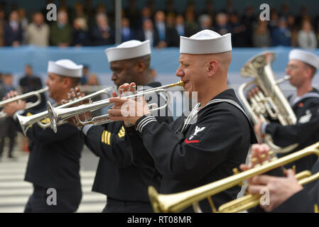 Buenos Aires, Argentinien - 11.Juli 2016: Mitglieder des US-Militärs Band tritt bei der Parade während der Feierlichkeiten anlässlich des 200. Jahrestages der Stockfoto