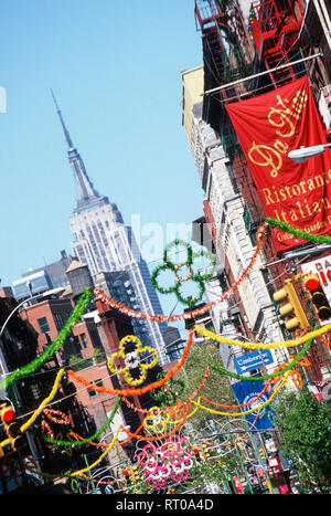 Little Italy ist ein buntes Viertel in New York City, USA Stockfoto