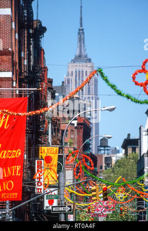 Little Italy ist ein buntes Viertel in New York City, USA Stockfoto