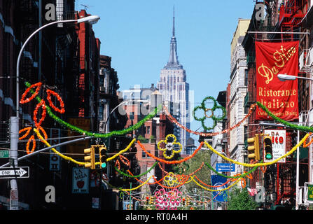 Little Italy ist ein buntes Viertel in New York City, USA Stockfoto