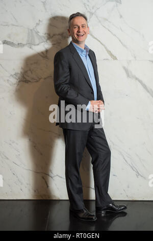 Rio Tinto Chief Executive Jean-Sebastien Jacques, während einer Durchsage der Ergebnisse seines Unternehmens bei der Deutschen Bank, im Great Winchester Street, London. Stockfoto