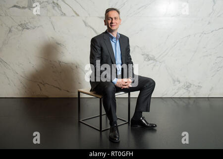 Rio Tinto Chief Executive Jean-Sebastien Jacques, während einer Durchsage der Ergebnisse seines Unternehmens bei der Deutschen Bank, im Great Winchester Street, London. Stockfoto