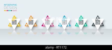 Business Infografik mit 6 Schritten. Stock Vektor