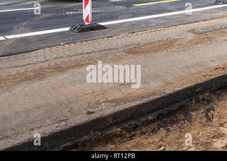 Städtische Straße ist im Bau, Industrie Hintergrund Stockfoto