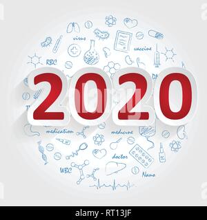 Kreative Ideen, Konzept, 2020 Kalender, typografische Vector Illustration. Stock Vektor