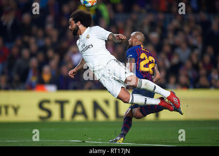 BARCELONA, 06-02-2019. Copa del Rey 2018/ 2019, Halbfinale. Barcelona-Real Madrid. Marcelo Vieira von Real Madrid während des Spiels Barcelona 1-1 Real Madrid Stockfoto