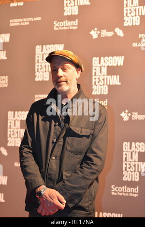 Glasgow, UK. 26 Feb, 2019. Regisseur - Charlie Paul, auf dem roten Teppich bei der Premiere des Films, Prophezeiung gesehen, an der Glasgow Film Theatre. Credit: Colin Fisher/Alamy leben Nachrichten Stockfoto