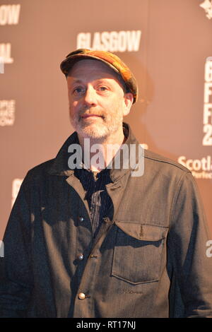 Glasgow, UK. 26 Feb, 2019. Regisseur - Charlie Paul, auf dem roten Teppich bei der Premiere des Films, Prophezeiung gesehen, an der Glasgow Film Theatre. Credit: Colin Fisher/Alamy leben Nachrichten Stockfoto
