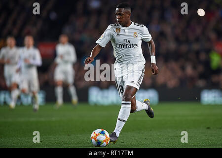 BARCELONA, 06-02-2019. Copa del Rey 2018/ 2019, Halbfinale. Barcelona-Real Madrid. Vinicius Junior von echten Madridduring das Spiel Barcelona 1-1 Real Madrid Stockfoto