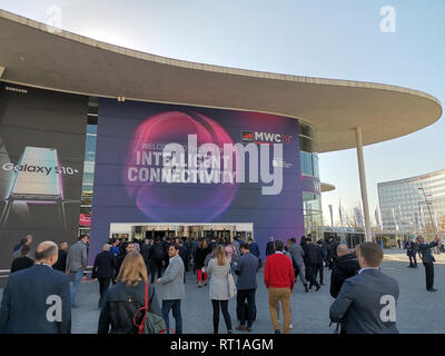 Barcelona, Spanien. 26. Februar, 2019. Teil der Atmosphäre an MWC2019, Kredit: Jovana und Miodrag Kuzmanović/Alamy leben Nachrichten Stockfoto