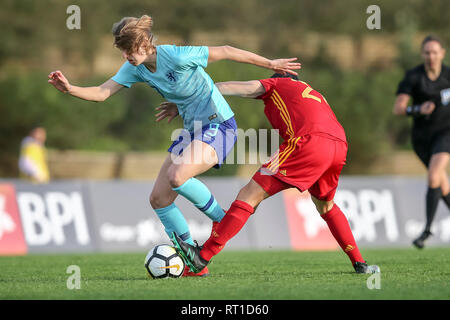 PARCHAL GEFÜHRT, 27-02-2019, Bela Vista Municipal Stadium, Algarve Cup 2019, Niederlande - Spanien (Frauen), Niederlande player Vivianne Miedema während des Spiels Niederlande - Spanien (Frauen) Stockfoto