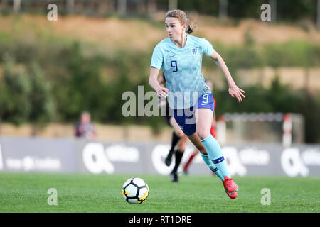 PARCHAL GEFÜHRT, 27-02-2019, Bela Vista Municipal Stadium, Algarve Cup 2019, Niederlande - Spanien (Frauen), Niederlande player Vivianne Miedema während des Spiels Niederlande - Spanien (Frauen) Stockfoto