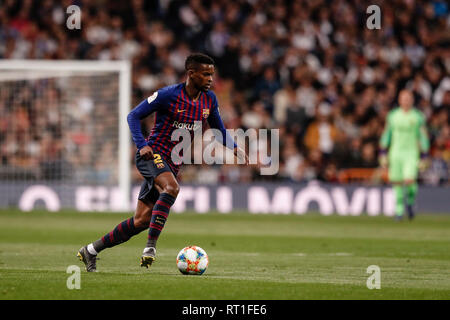 Santiago Bernabeu, Madrid, Spanien. 27 Feb, 2019. Copa del Rey Fußball, Halbfinale 2 Bein, Real Madrid vs FC Barcelona; Nelson Semedo (FC Barcelona) Credit: Aktion plus Sport/Alamy leben Nachrichten Stockfoto