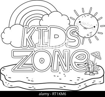 Bausteine zahlen Spielzeug mit Sun Kawaii Stock Vektor