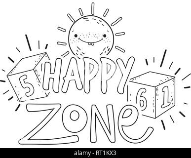 Bausteine zahlen Spielzeug mit Sun Kawaii Stock Vektor