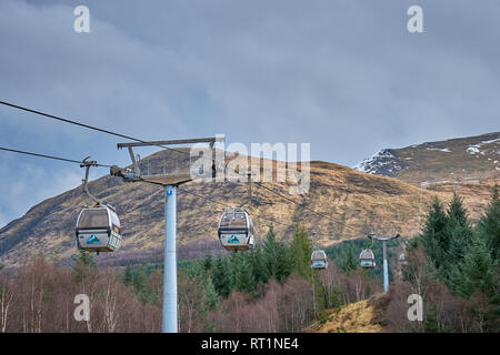 Der Nevis Range Mountain Gondel Nevis Range Mountain Resort Fort William PH33 6SQ Stockfoto