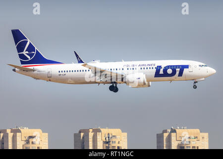 TEL AVIV, Israel - 24. Februar 2019: Boeing 787 der Air Canada auf dem Ben-Gurion International Airport. Stockfoto