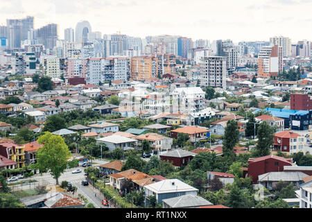 Batumi. Georgien. Panorama der Stadt an der Alten und Neuen (modernen) Batumi. Häuser, Wohnungen, Miete, Bau. Landschaft von Batumi. Stockfoto