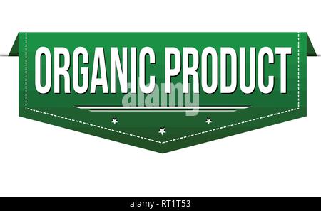 Organisches Produkt Banner Design auf weißem Hintergrund, Vector Illustration Stock Vektor