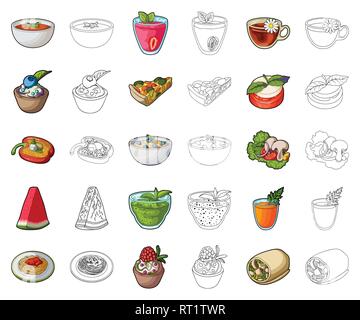 Profitieren, Blaubeeren, Heidelbeeren, Brühe, Kohl, Karotten, Cartoon, Outline, Kamille, Champignon, Sammlung, Kosmetik, Cottage, Sahne, Schale, Diät, Gericht, Aubergine, Lebensmittel, Obst, Glas, Gesundheit, Eis, Icon, Illustration, Salat, Milch, Mousse, Mutter, Zwiebel, Petersilie, Pfeffer, Pasta, Pizza, Pflanze, Platte, Himbeeren, Reis, Brötchen, Wurst, Satz, Zeichen, Suppe, Erdbeere, Symbol, Kaffee, Tomate, Vector, Gemüse, Vegetarisch, Wassermelone Vektor Vektoren, Stock Vektor