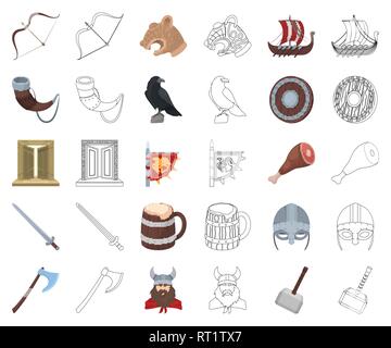 Ale, antike, Tiere, Kunst, Attribute, ax, Schlacht, Bug, Cartoon, Outline, Sammlung, der Eroberer, Krähe, Custom, Design, Glaube, Flagge, Tore, Gott, Schinken, Hammer, Kopf, Helm, Geschichte, Horn, Icon, Illustration, isoliert, Ritter, Logo, Skandinavier, Northern, Alte, Menschen, Set, Schild, Schiff, Schild, Schwert, Symbol, Valhalla, Vector, viking, Krieger-, Web-, Vektor, Vektoren, Stock Vektor