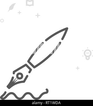 Kugelschreiber Vector Symbol Leitung, Symbol, Piktogramm, Sign. Licht abstrakten geometrischen Hintergrund. Editierbare Anschlag Stock Vektor