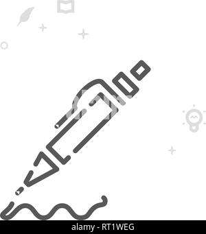 Kugelschreiber auf Papier Vektor Symbol Leitung, Symbol, Piktogramm, Sign. Abstrakte geometrische Hintergrund. Editierbare Anschlag Stock Vektor