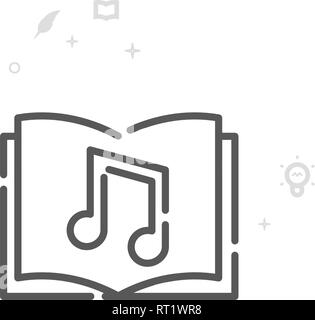 Hörbuch Vektorlinie Symbol, Symbol, Piktogramm, Sign. Licht abstrakten geometrischen Hintergrund. Editierbare Anschlag Stock Vektor