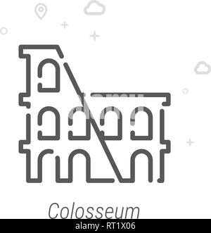 Kolosseum, Rom, Italien Vektorlinie Symbol, Symbol, Piktogramm, Sign. Licht abstrakten geometrischen Hintergrund. Editierbare Anschlag Stock Vektor