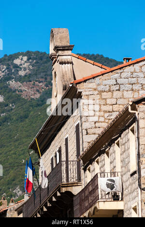 Mairie Village D'Olmeto, Golfe de Valinco Corse du Sud Frankreich 2A Stockfoto